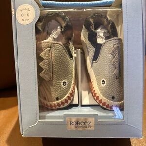 Robeez Gray and Blue Baby Walker Shoes Soft Soles 0-6 months